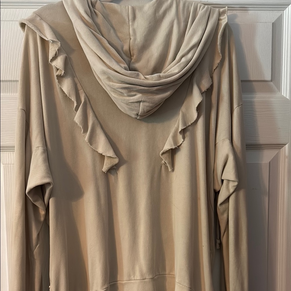 Wildfox Beige Ruffle Hoodie - Picture 6 of 7
